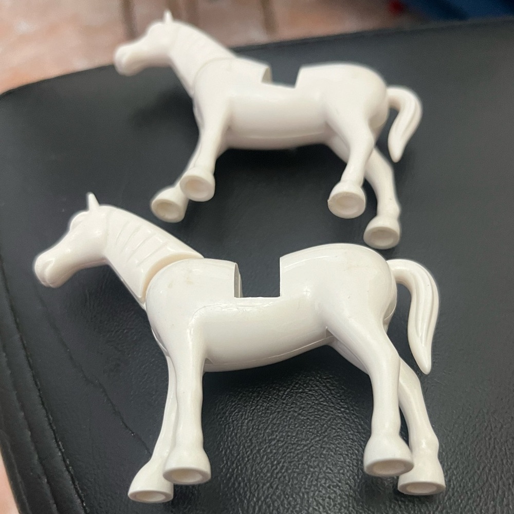 Lego white horses